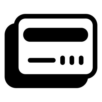 Card icon for payment, banking and finance
