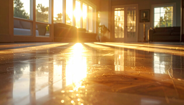 Sunlight shining through interior space