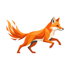 Obraz premium Fox wall art design abstract orange fox line art