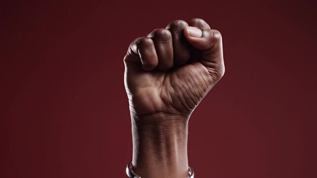 Black Fist Raised in Solidarity and Protest