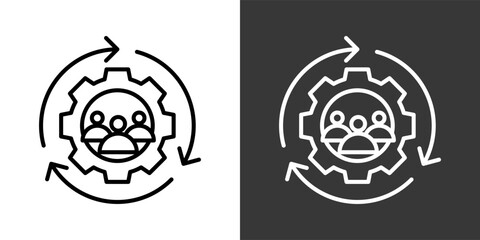 Obraz premium Inclusion Black And White Icon Set Collection Pack Vector Illustration