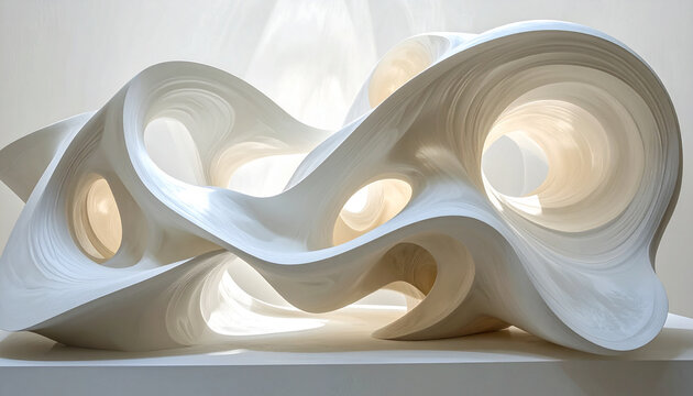 Abstract sculpture white design