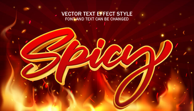 spicy taste hot burning fire typography editable text effect font style template background design