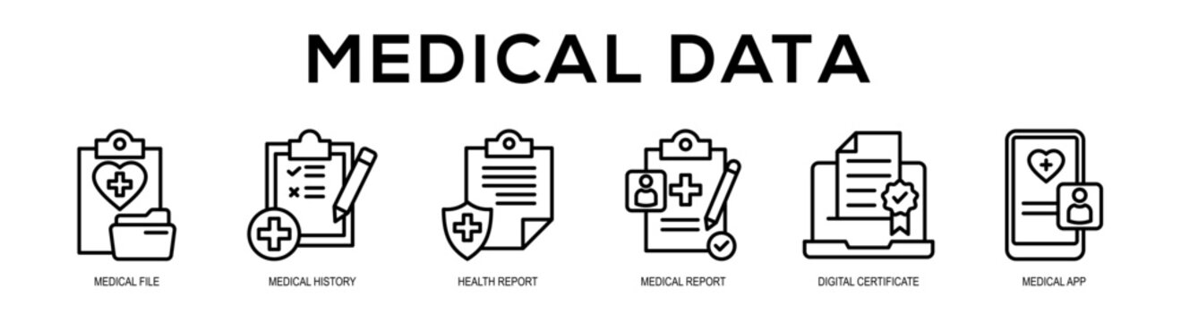 Medical Data web banner illustration concept
