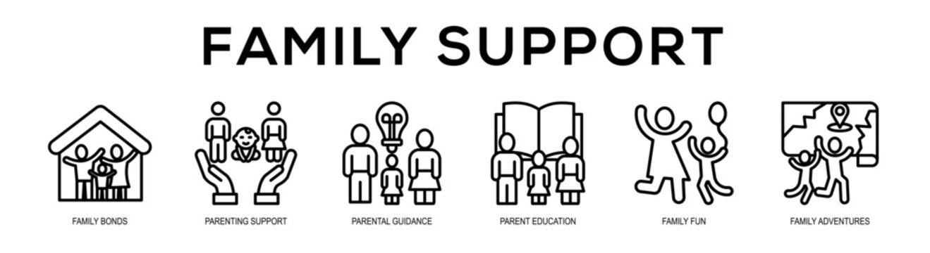 Family Support web banner illustration concept