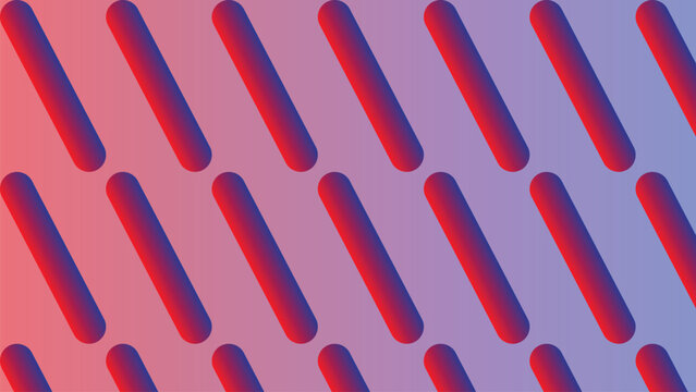 Abstract diagonal red bar vector pattern with modern gradient from red to blue creating dimensional textured digital background