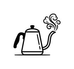 Obraz premium Steaming Electric Kettle Vector Illustration