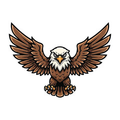 Fototapeta premium American Bald Eagle Cartoon Illustration.
