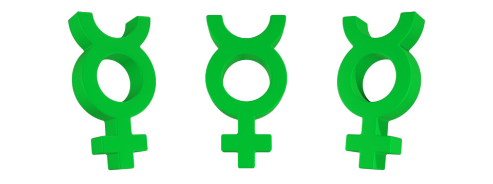 3D alchemical symbol for the metal mercury