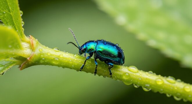 Shiny beetle insect closeup