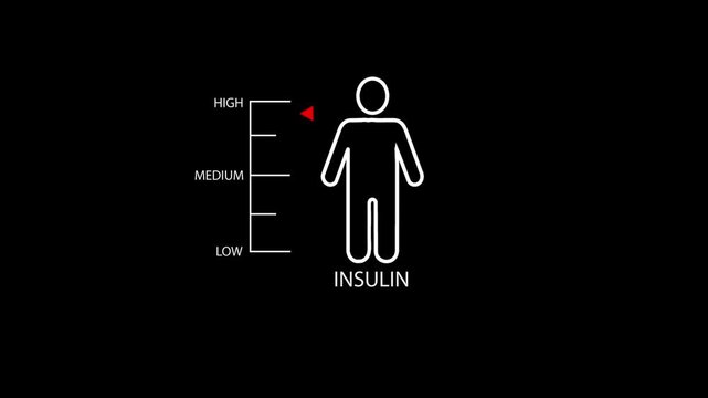 Hormone testosterone level measuring scale with man.Hormone insulin growth indicator.