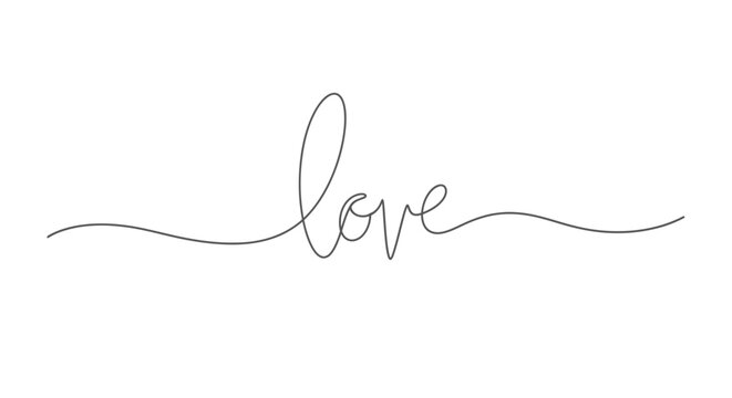 Handwritten love word in cursive.