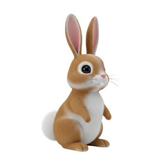 Obraz premium Cute Cartoon Bunny Figurine for Spring and Easter Decorations