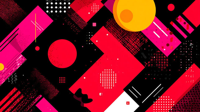 Black Pink Abstract Geometric Background with Diagonal Shapes and Modern Dynamic Design