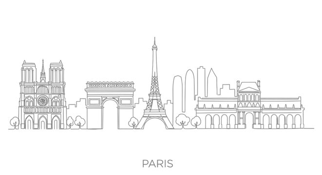 Paris Skyline Outline: Iconic Landmarks of France's Capital City