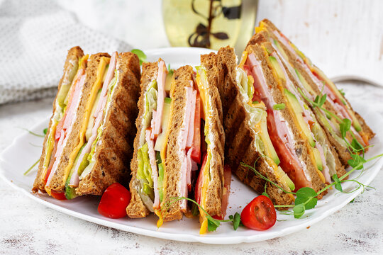 Healthy Homemade Sandwich Meal with Avocado Dip