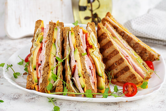 Healthy Homemade Sandwich Meal with Avocado Dip
