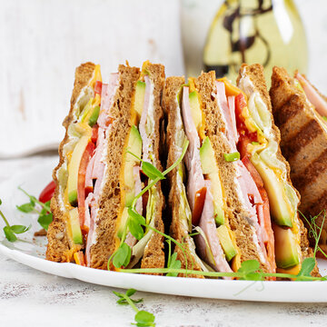 Healthy Homemade Sandwich Meal with Avocado Dip