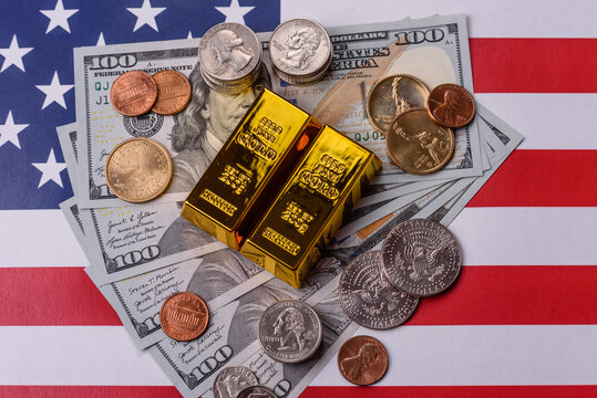 Gold bars or ingots as a tool for balance, financial investment, and savings. Gold bars