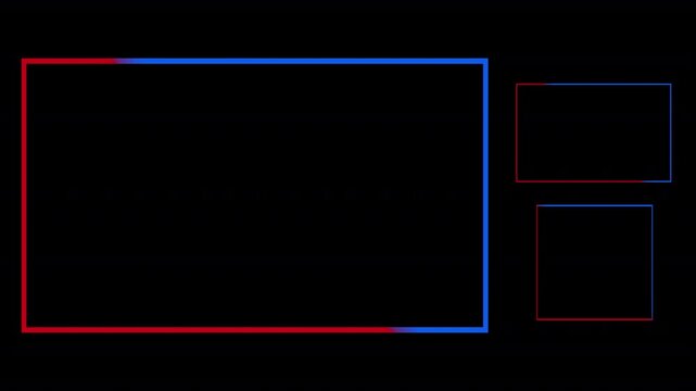 purple neon webcam overlay with curved glowing lines and smooth edges on transparent alpha channel