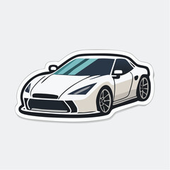 Fototapeta premium White Sports Car Illustration