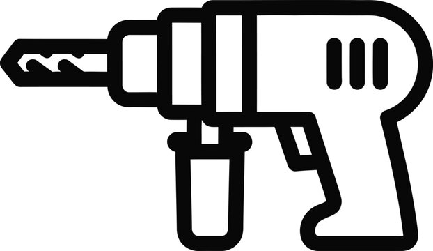 Black of a cordless drill with a screwdriver bit tool