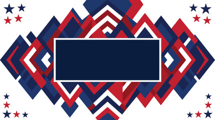 Obraz premium Memorial day geometric banner design with modern shapes and patriotic color theme