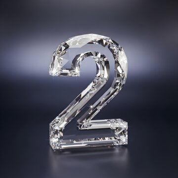 Crystal 2 Number Standalone Figure in Dim Blue Background