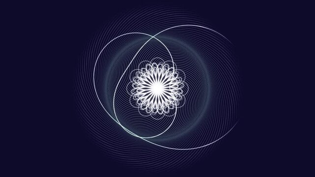 Premium 4K seamless loop of Anahata Heart Chakra spirograph mandala blooming in a cinematic midnight void. Ideal for VJ sets, trance visuals, meditation, and yoga studios.
