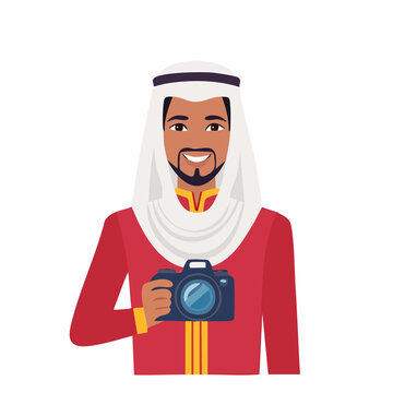 Arab Man Holding a Camera