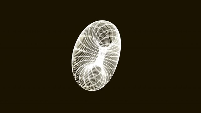 Premium 4K seamless loop of an Ajna Third Eye Torus Knot sacred geometry unfolding in a cinematic void. Ideal for VJ sets, trance visuals, meditation, and yoga studios.