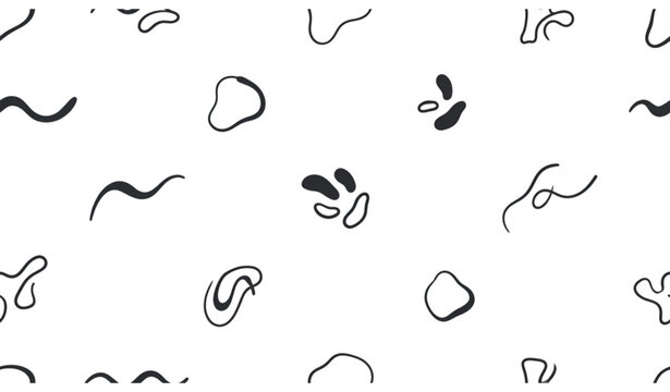 Minimal organic shapes pattern hand drawn abstract modern collage vector template design