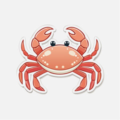 Fototapeta premium Cute Cartoon Crab Sticker
