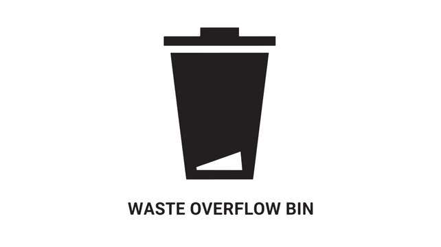 Overflowing trash bin with garbage spilling out. Overfilled waste container causing sanitation issue in urban setting.Urgent waste management problem in city environment needing cleanup solutions.
