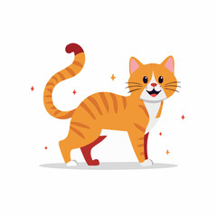 Obraz premium Cute Orange Tabby Cat Illustration