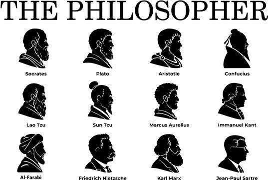 Philosopher Icon Set Ancient Thinkers Greek Philosophy Symbols Vector Collection