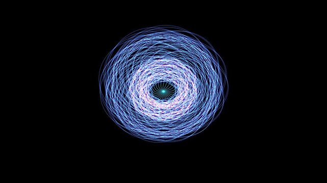 Premium 4K seamless loop of Vishuddha Throat Chakra Torus Knot sacred geometry breathing in a cinematic void. Ideal for VJ sets, trance visuals, meditation, and yoga studios.