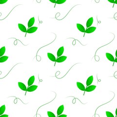 Obraz premium Seamless Green Leaf Pattern Background. Botanical Leaves Repeating Pattern Design. Natural Foliage Seamless Background Texture