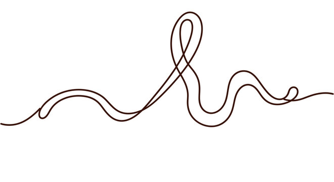 Abstract continuous line drawing of a roller coaster track on white background