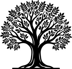 Obraz premium Ash tree silhouette vector illustration
