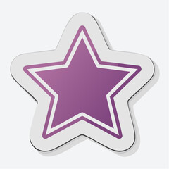 Obraz premium Purple Star Icon with White Outline