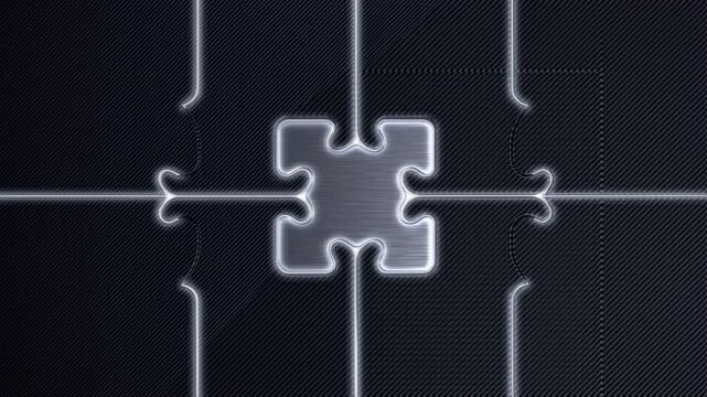 宇宙防衛システムと高度なデータ暗号化を象徴する精密パズルの結合