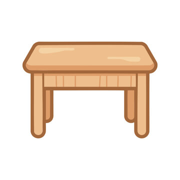 Simple cartoon table stands on a white background in a vector illustration