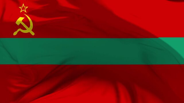 Transnistria Flag Waving in Slow Motion Loop Animation