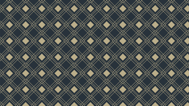 Seamless navy and gold geometric diamond pattern featuring intersecting lines and repeating shapes forming a stylish decorative background suitable for textiles wallpaper and modern design use