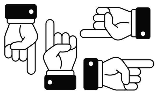 Hand gestures with cuffed sleeves illustration Vector