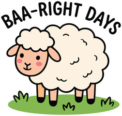 Obraz premium cute cartoon doodle baa ring days spring funny quote