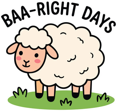 cute cartoon doodle baa ring days spring funny quote