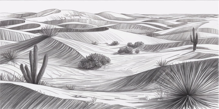 Morning beach with sand dunes and peaceful natural landscape
