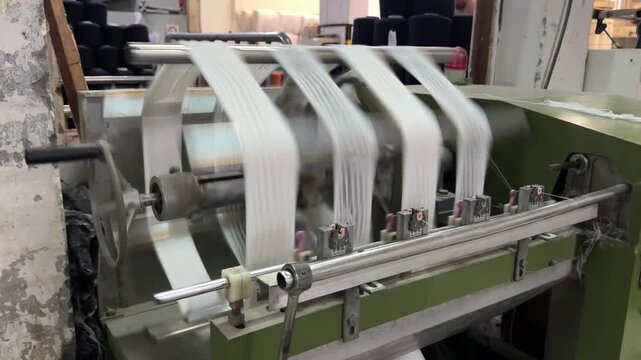 Textile Yarn Processing Machine in Factory Production Line